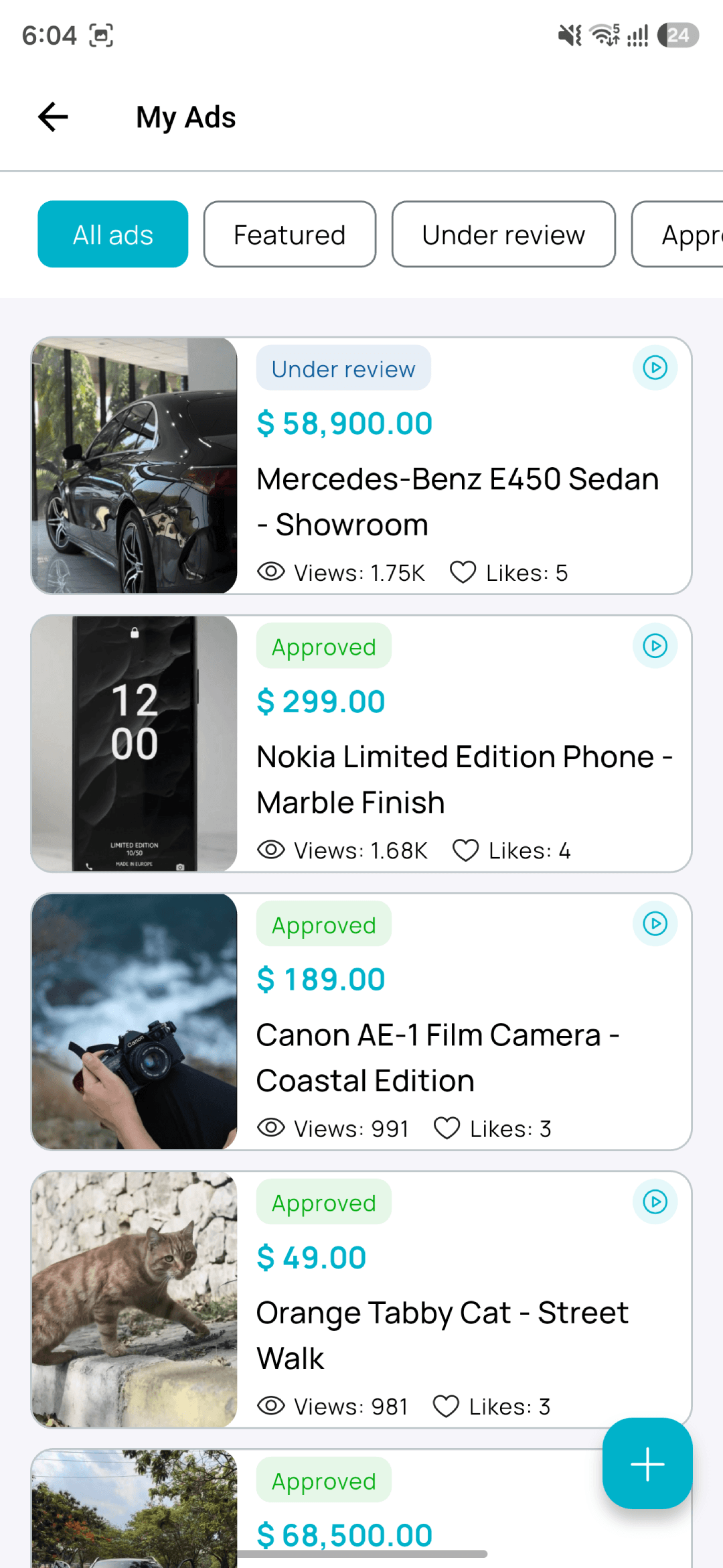 My Ads: Manage, edit, renew, feature or mark listings as sold.